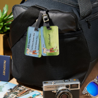 Personalisierter Vintager Golfer am Ufer Gepäckanhänger