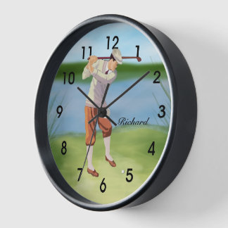 Personalisierter Vintager Golfer am Ufer Uhr