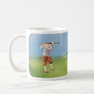 Personalisierter Vintager Golfspieler durch den Tasse