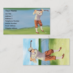 Personalisierter Vintager Golfspieler durch den Visitenkarte