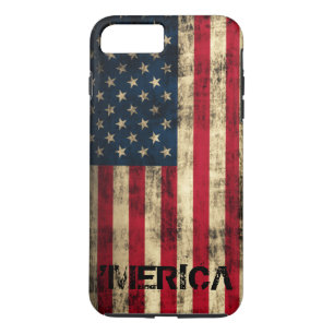 Personalisierter Vintager Grunge 'Merica Flagge iPhone 8 Plus/7 Plus Hülle