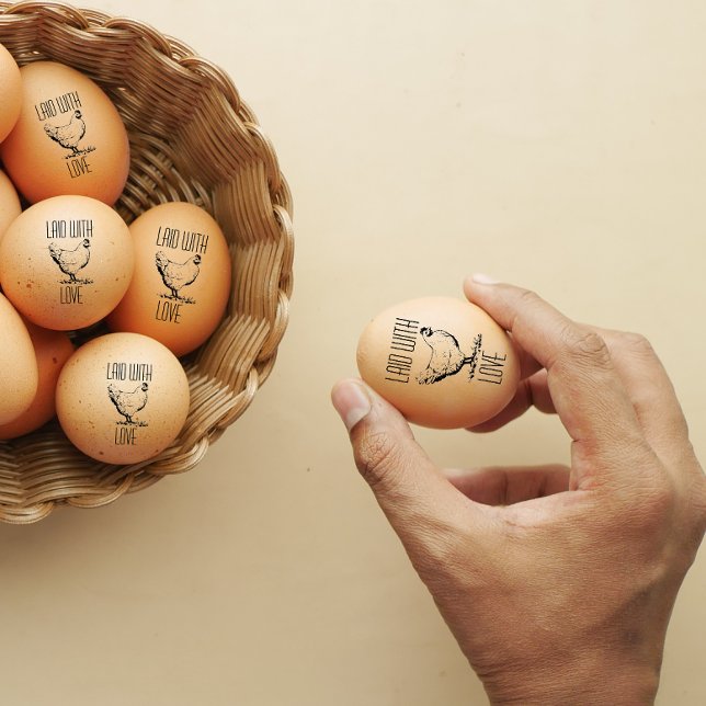 Personalisierter Vintager Hennname Eier Liebe Gummistempel (Von Creator hochgeladen)