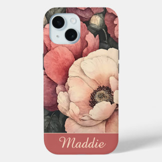 Personalisierter Vintager Hübscher Blütenpinsel Case-Mate iPhone Hülle