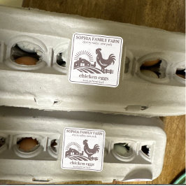 Personalisierter Vintager Hühnerbesitzer Name Grau Quadratischer Aufkleber