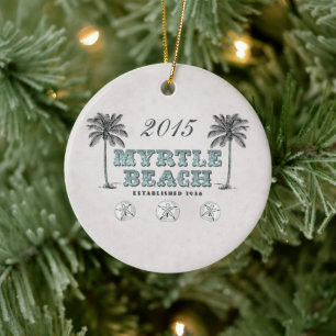 Personalisierter Vintager Myrte Beach South Caroli Keramikornament