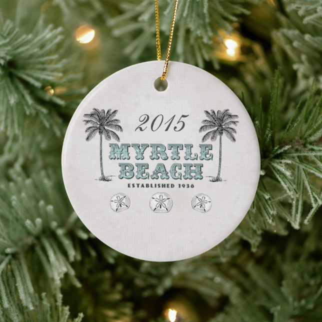 Personalisierter Vintager Myrte Beach South Caroli Keramikornament (Baum)
