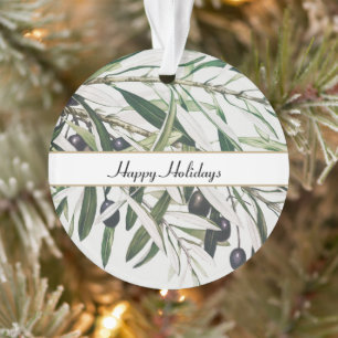 Personalisierter Vintager Olivenzweig - Happy Holi Ornament