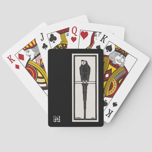 Personalisierter Vintager Papagei Spielkarten (Rückseite)