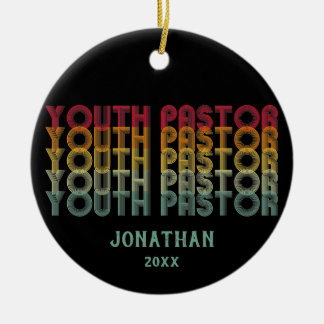 Personalisierter Vintager Pastor Keramik Ornament