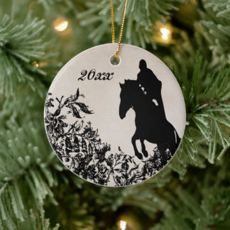 Personalisierter Vintager Reitpferd Keramik Ornament