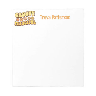 Personalisierter Vintager Retro Groovy Hauptbahnho Notizblock