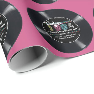 Personalisierter Vintager Rock N' Roll Geburtstag Geschenkpapier