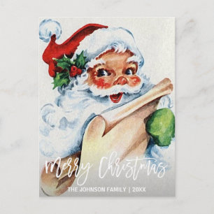 Personalisierter Vintager Weihnachtsmann Feiertagspostkarte