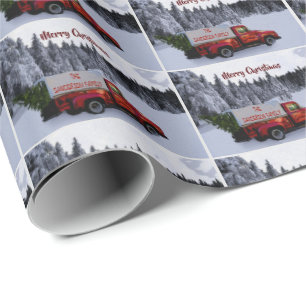 Personalisierter Vintager Weihnachtsverkehr Geschenkpapier
