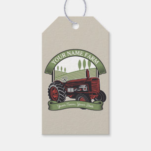 Personalisierter Vintager Zugmaschine Land Bauer Geschenkanhänger