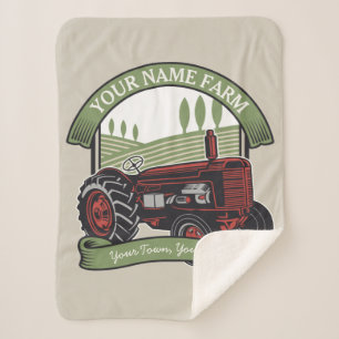 Personalisierter Vintager Zugmaschine Land Bauer  Sherpadecke
