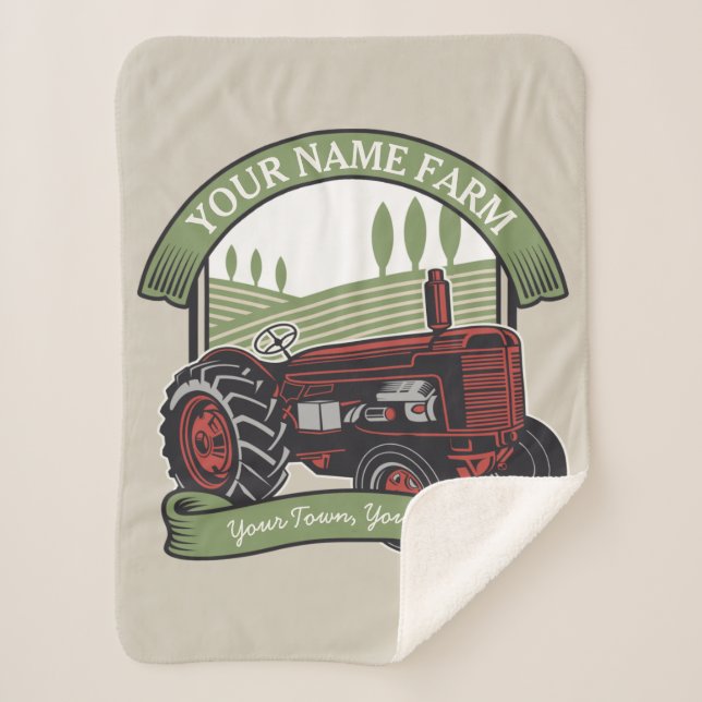 Personalisierter Vintager Zugmaschine Land Bauer Sherpadecke (Vorderseite)