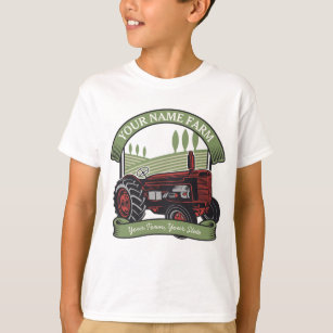 Personalisierter Vintager Zugmaschine Land Bauer T-Shirt