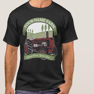 Personalisierter Vintager Zugmaschine Land Bauer T-Shirt