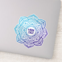 Personalisierter Vinyl-Aufkleber Luna Mandala