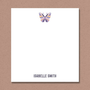 Personalisierter Violetter Schmetterling Notizblock