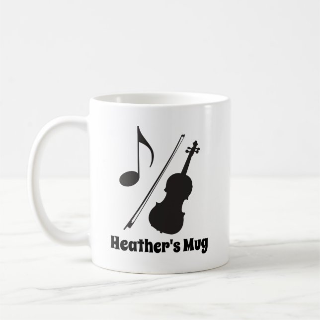 Personalisierter Violinist-Musikgeschenk für Violi Kaffeetasse (Links)