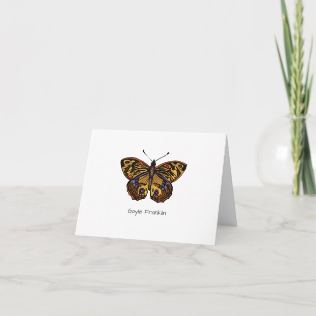Personalisierter Vivid Gold Butterfly Karte (Vorderseite)