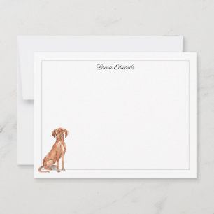 Personalisierter Vizsla-Hund Grauer Rand Mitteilungskarte