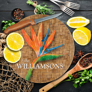 Personalisierter Vogel des Paradies Woven Wicker M Schneidebrett