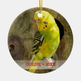 Personalisierter Vogel Foto & Name Weihnachtsbaum Keramikornament