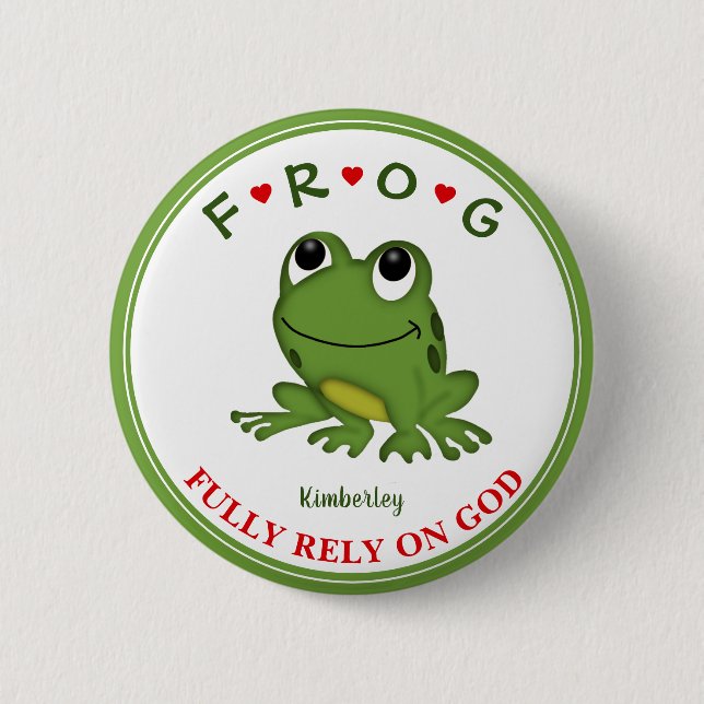 Personalisierter Voll auf den Frosch Button (Vorderseite)
