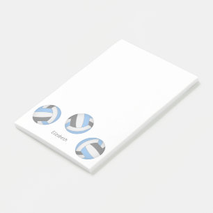 personalisierter Volleyball in hellblau Post-it Klebezettel