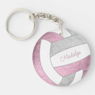 personalisierter Volleyball in Rosa Schlüsselanhänger