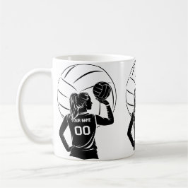 Personalisierter Volleyball-Individuelle Name, Num Kaffeetasse