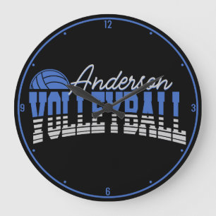Personalisierter Volleyball Spieler ADD NAME Team  Große Wanduhr