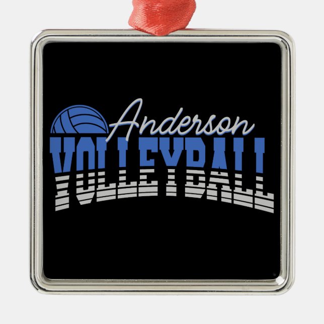 Personalisierter Volleyball Spieler ADD NAME Team  Ornament Aus Metall (Vorne)