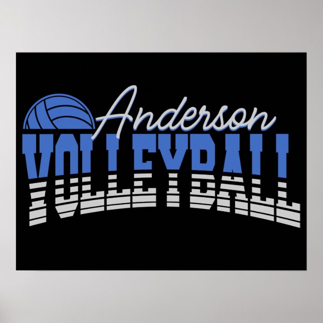 Personalisierter Volleyball Spieler ADD NAME Team  Poster (Vorne)