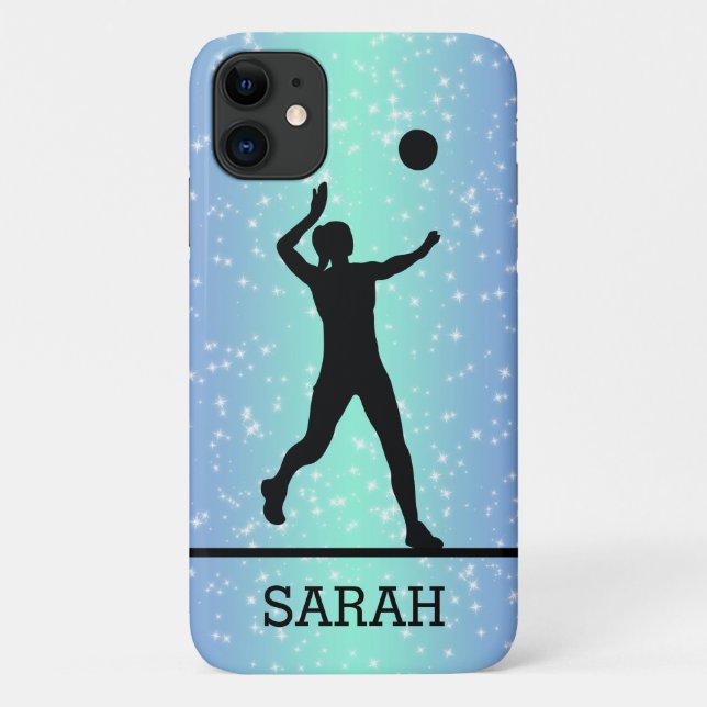 Personalisierter Volleyball-Spieler Case-Mate iPhone Hülle (Rückseite)