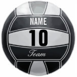 Personalisierter Volleyball-Sport-Liebhaber Fotoskulptur Schlüsselanhänger<br><div class="desc">Volleyballillustration mit individuellem Namen. Fügen Sie Zahl und Team ein. Elegantes Schwarzweiss,  Kunst durch José Ricardo</div>