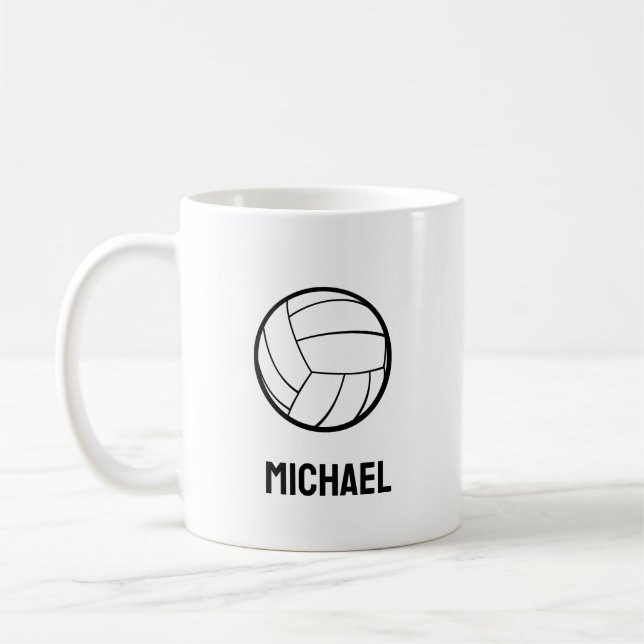 Personalisierter Volleyball, Volleyballgeschenk Kaffeetasse (Links)