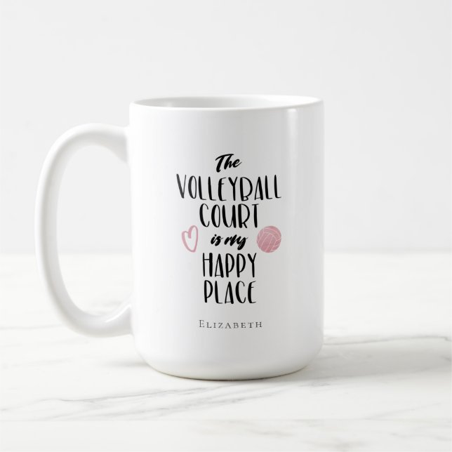 personalisierter Volleyballplatz Kaffeetasse (Links)