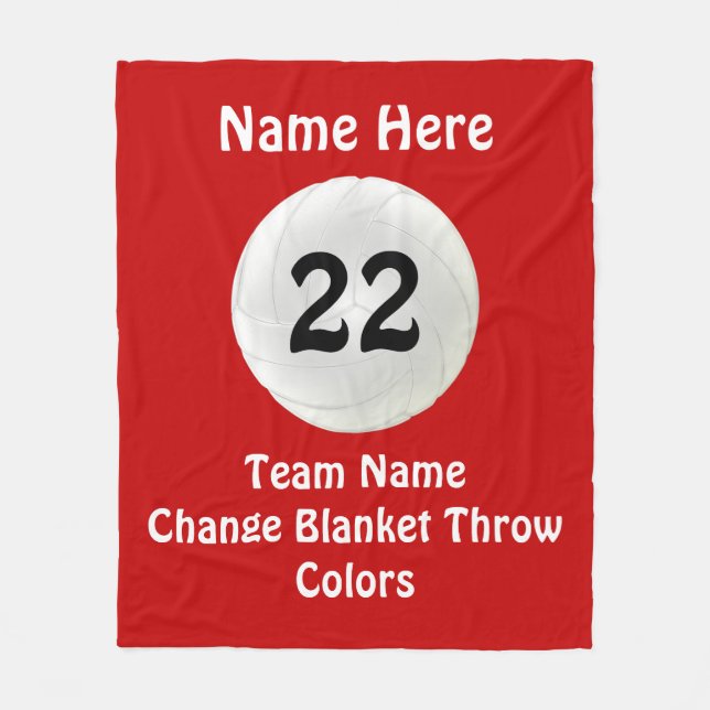 Personalisierter Volleyballthrow-Decke TEXT, Fleecedecke (Vorderseite)