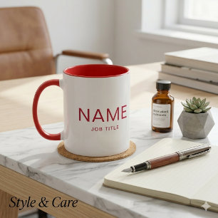 Personalisierter Vollroter Kombibecher mit Ihrem N Tasse