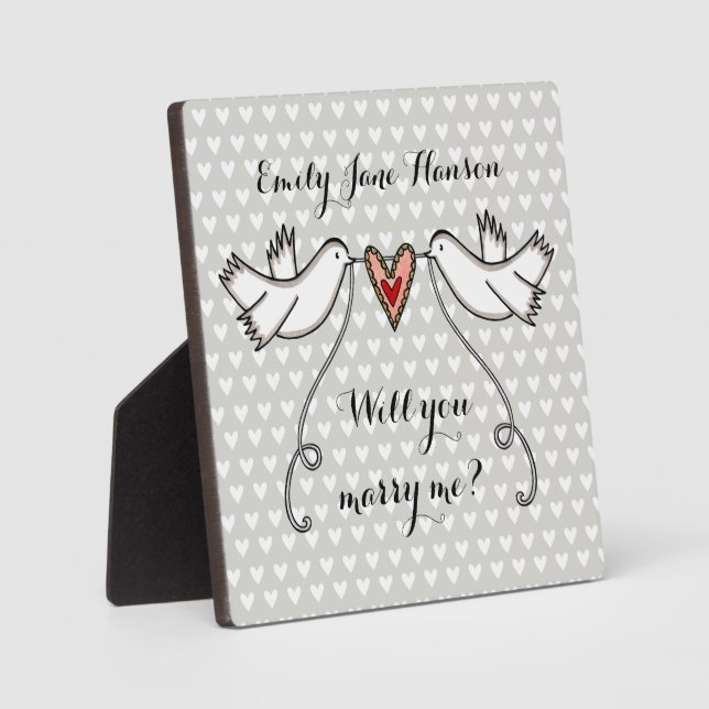 Personalisierter Vorschlag: Heiraten Sie mich Plaq Fotoplatte (Vorderseite)