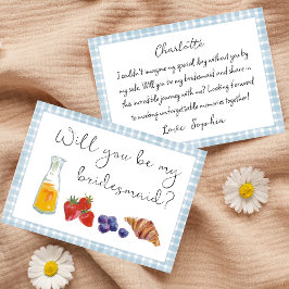 Personalisierter Vorschlag von Gingham Brunch Brid Mitteilungskarte