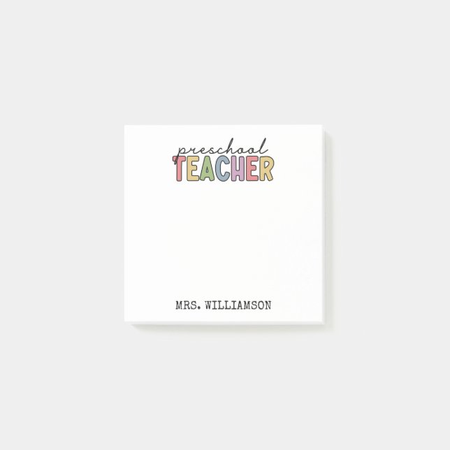 Personalisierter Vorschullehrer Post-it Klebezettel (Vorderseite)