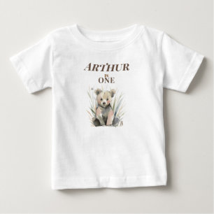 Personalisierter Wald Bär Baby T-shirt