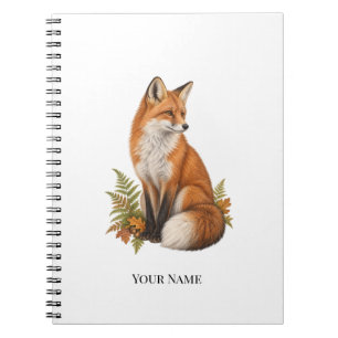 Personalisierter Wald-Fuchs-Name Notizblock
