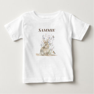 Personalisierter Wald-Hasen-Babystrampler Baby T-shirt