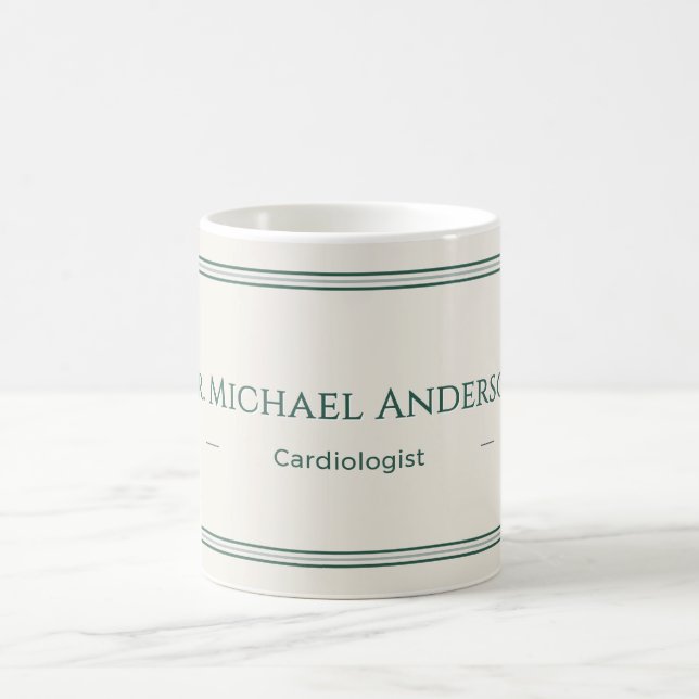 Personalisierter Waldgrüner Name Eleganter Becher Kaffeetasse (Mittel)